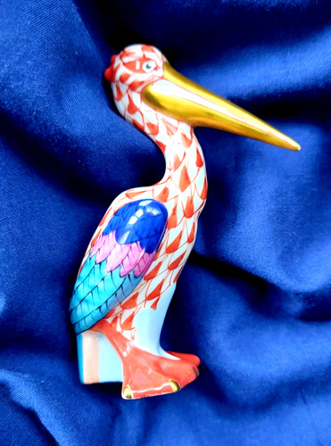 Herend porcelain stork - herend,