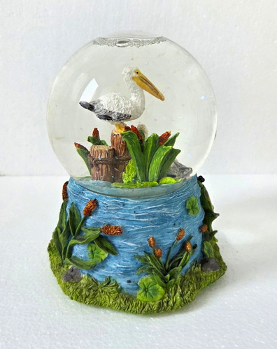 Pelican bird scene snow globe - pelican,