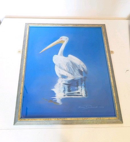Signed pastel drawing white - signed,
