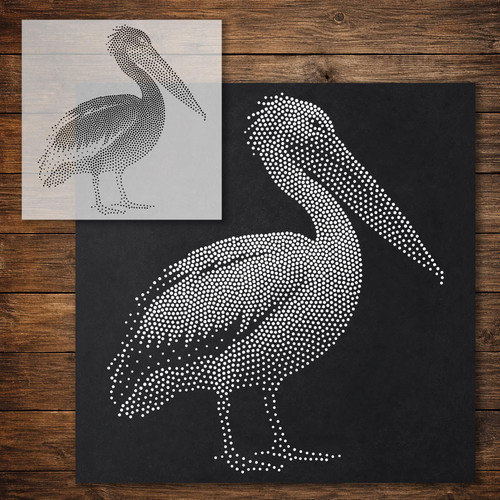 Pelican stipple art stencil - stipple,