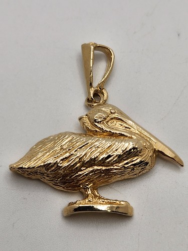 14k solid yellow gold pelican - 14k,